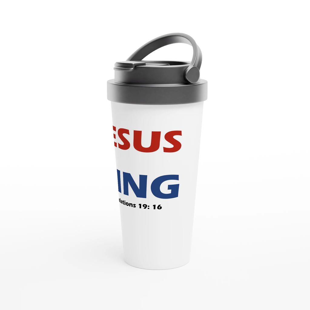 White 15oz Stainless Steel Travel Mug - BB's Tees and More