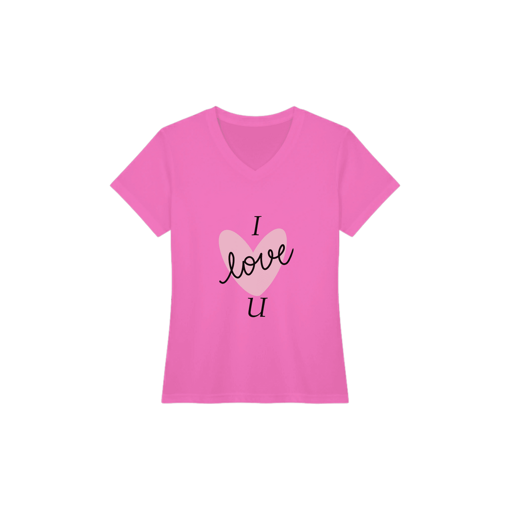 Love Graphic T-Shirt – Women's Performance V - Neck with Heart Design - BB's Tees and More