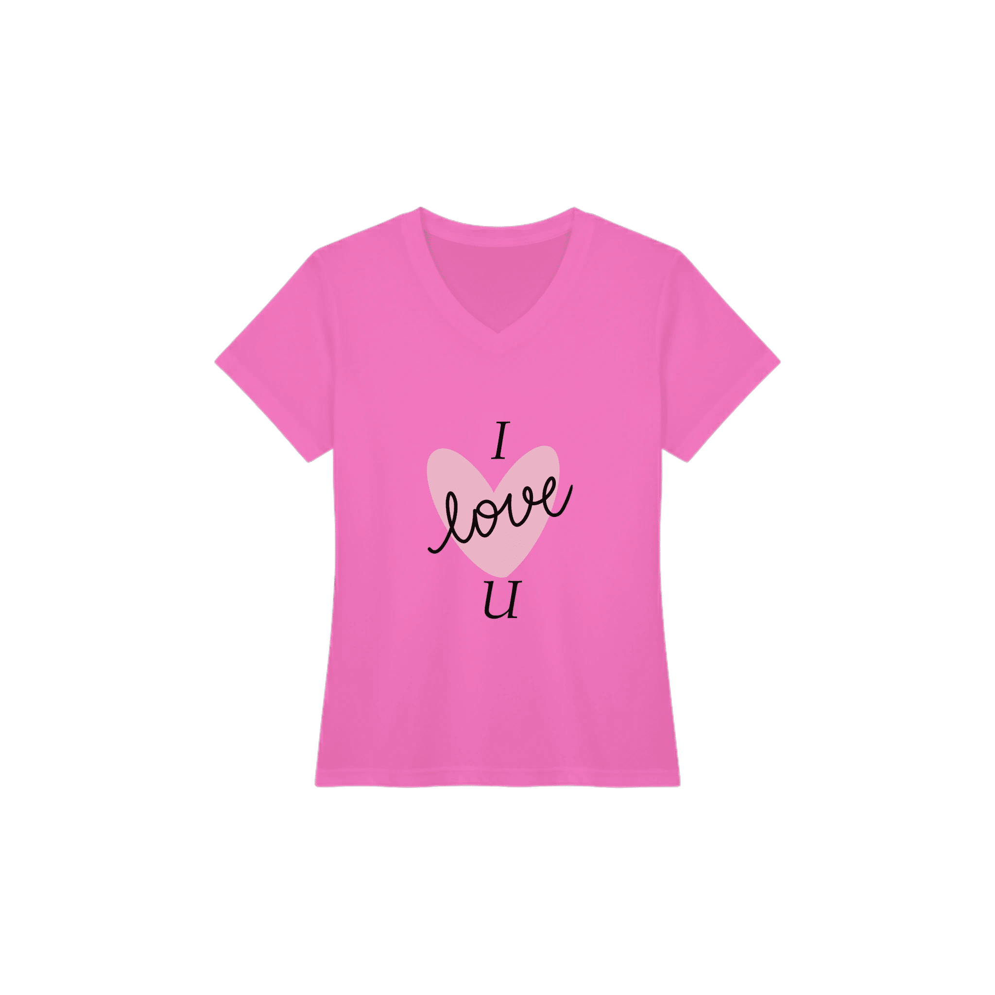 Love Graphic T-Shirt – Women's Performance V - Neck with Heart Design - BB's Tees and More