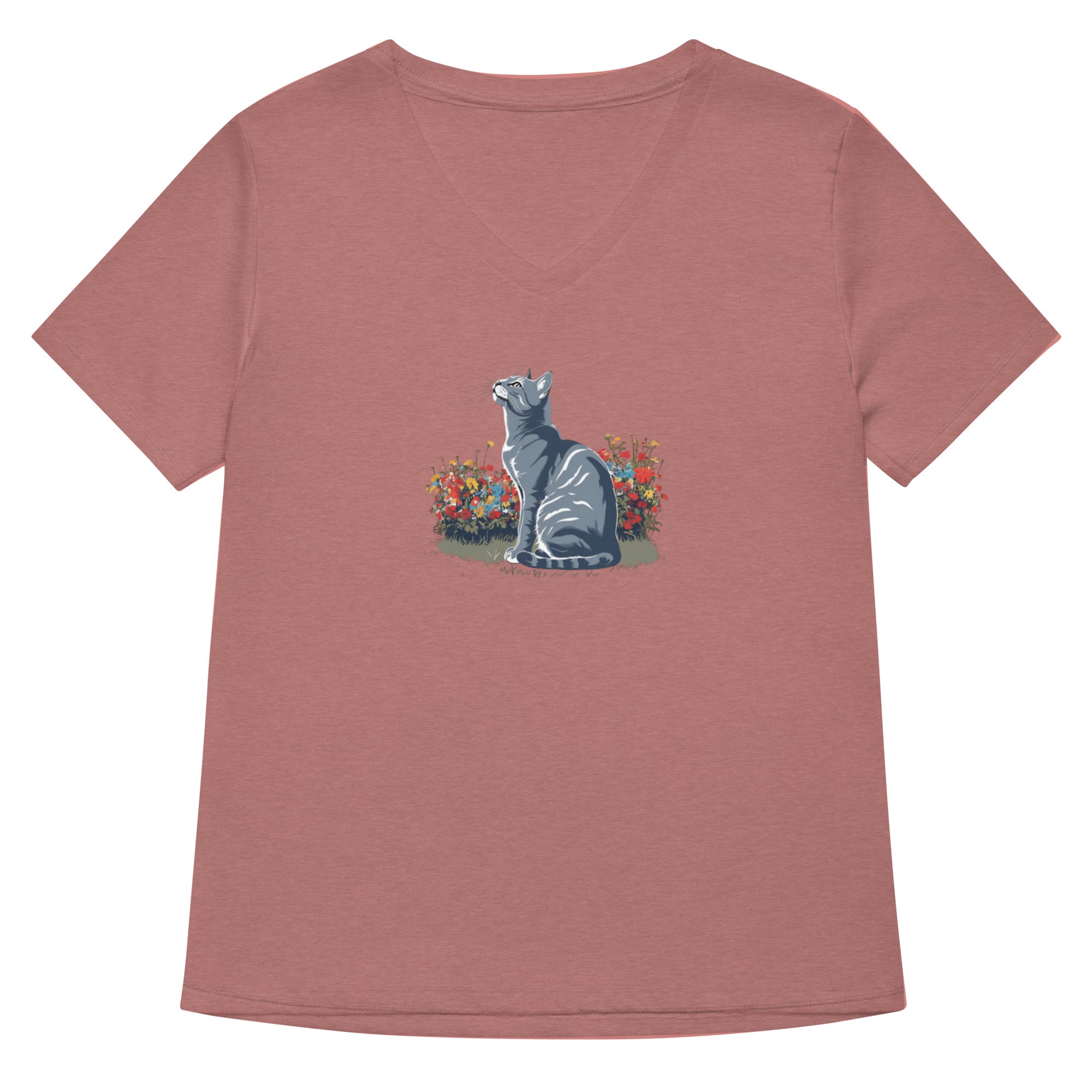 Cat Looking Women’s relaxed v - neck t-shirt - BB's Tees and More