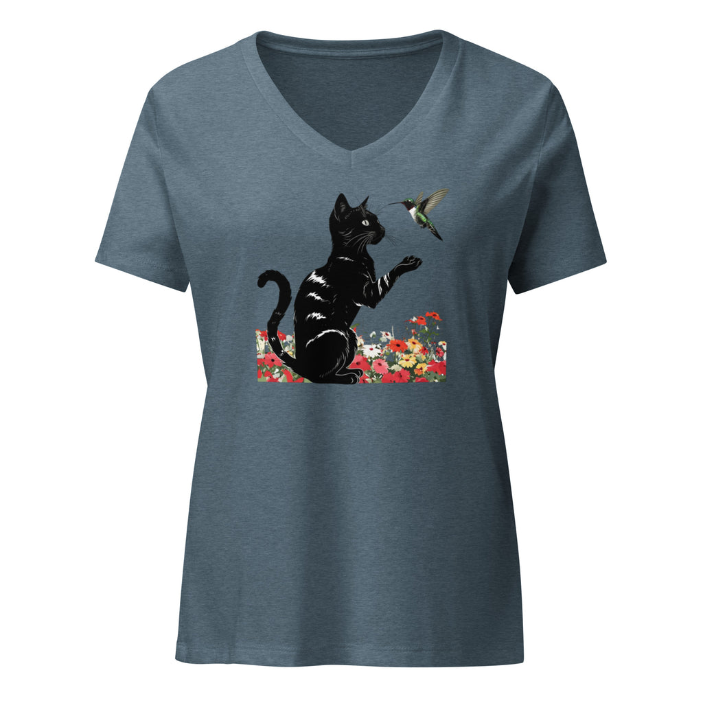 Cat and Friend Women’s relaxed v - neck t-shirt - BB's Tees and More