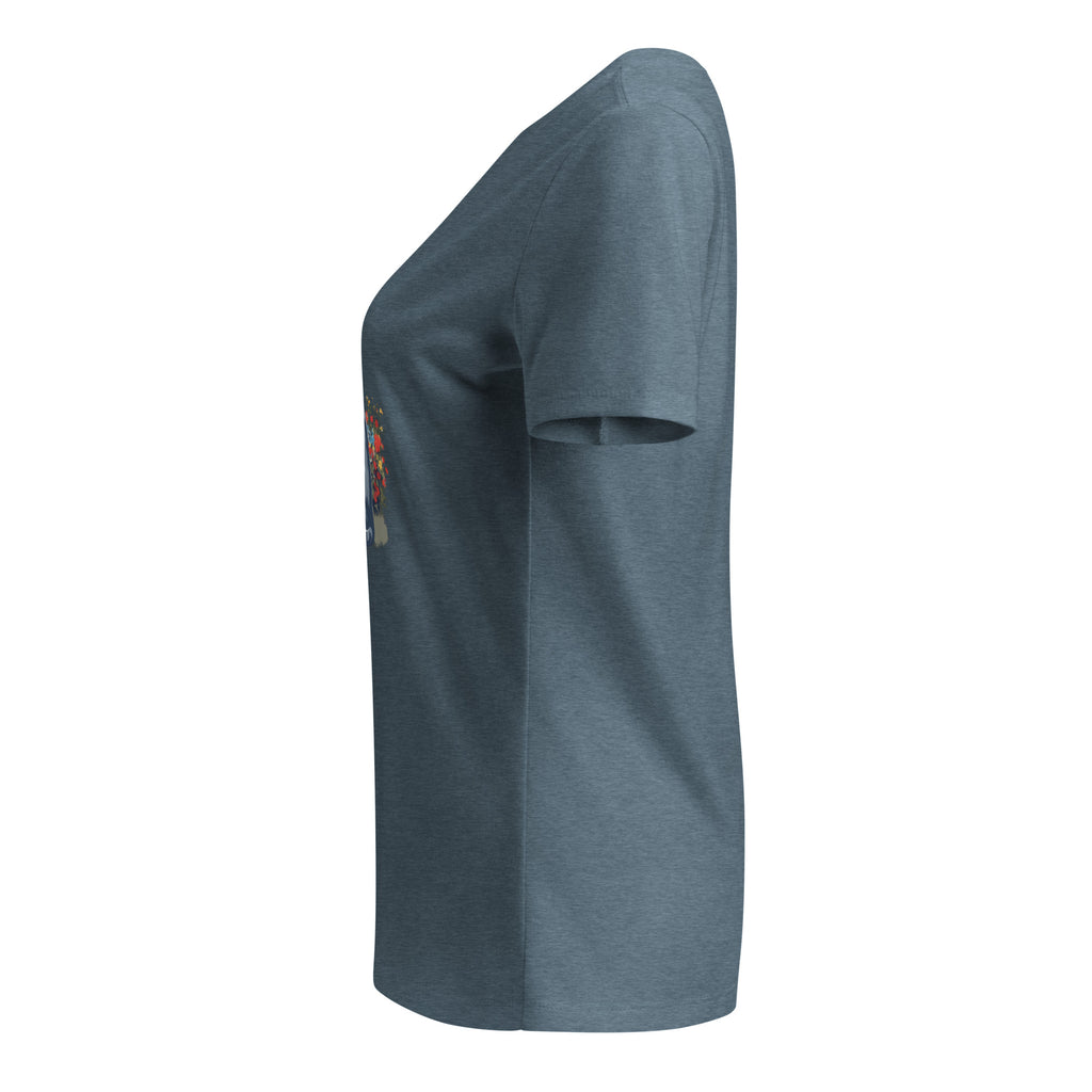 Cat Looking Women’s relaxed v - neck t-shirt - BB's Tees and More