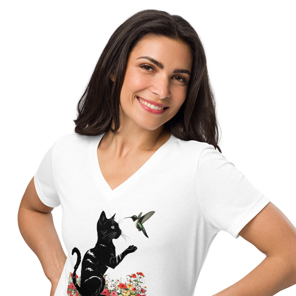 Cat and Friend Women’s relaxed v - neck t-shirt - BB's Tees and More