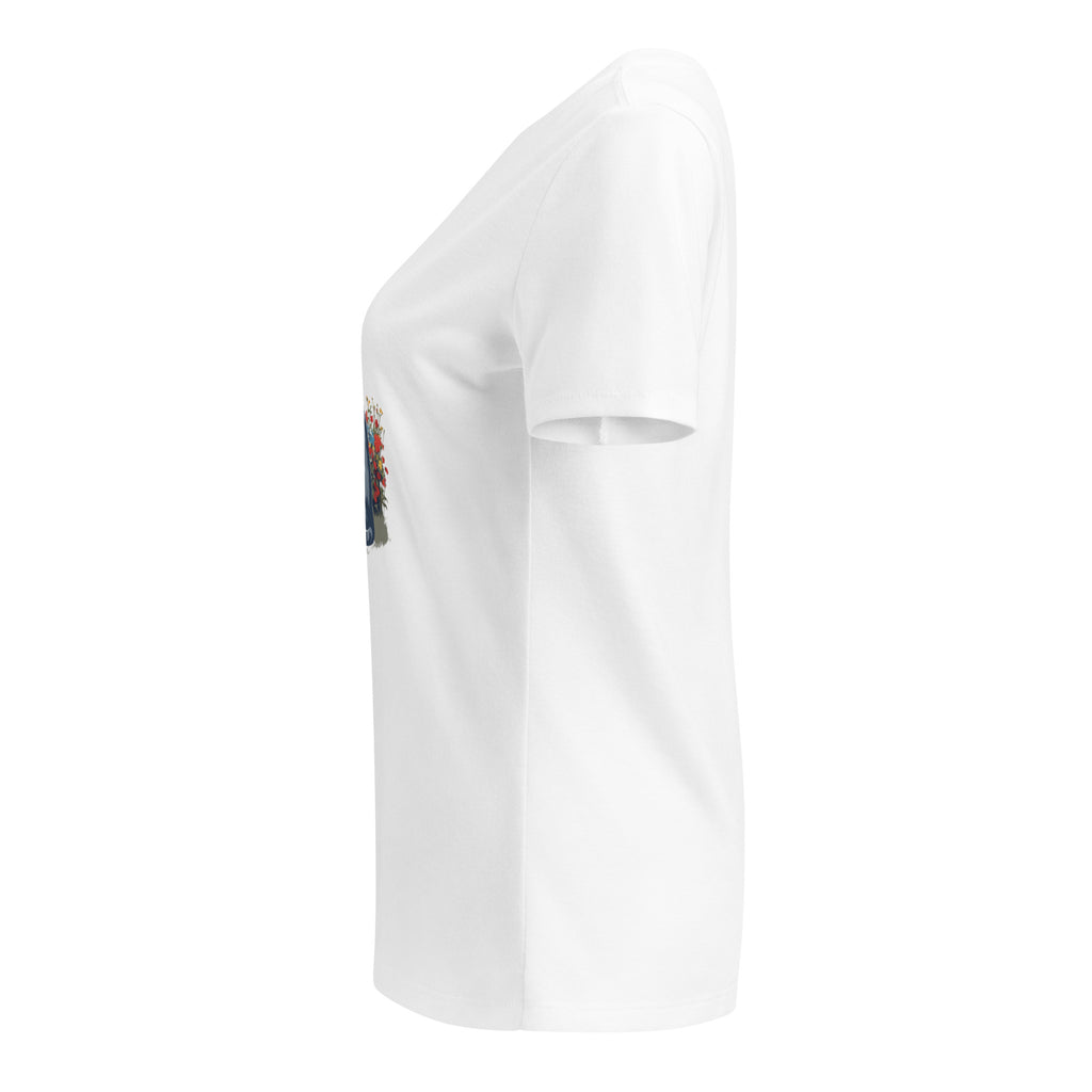 Cat Looking Women’s relaxed v - neck t-shirt - BB's Tees and More